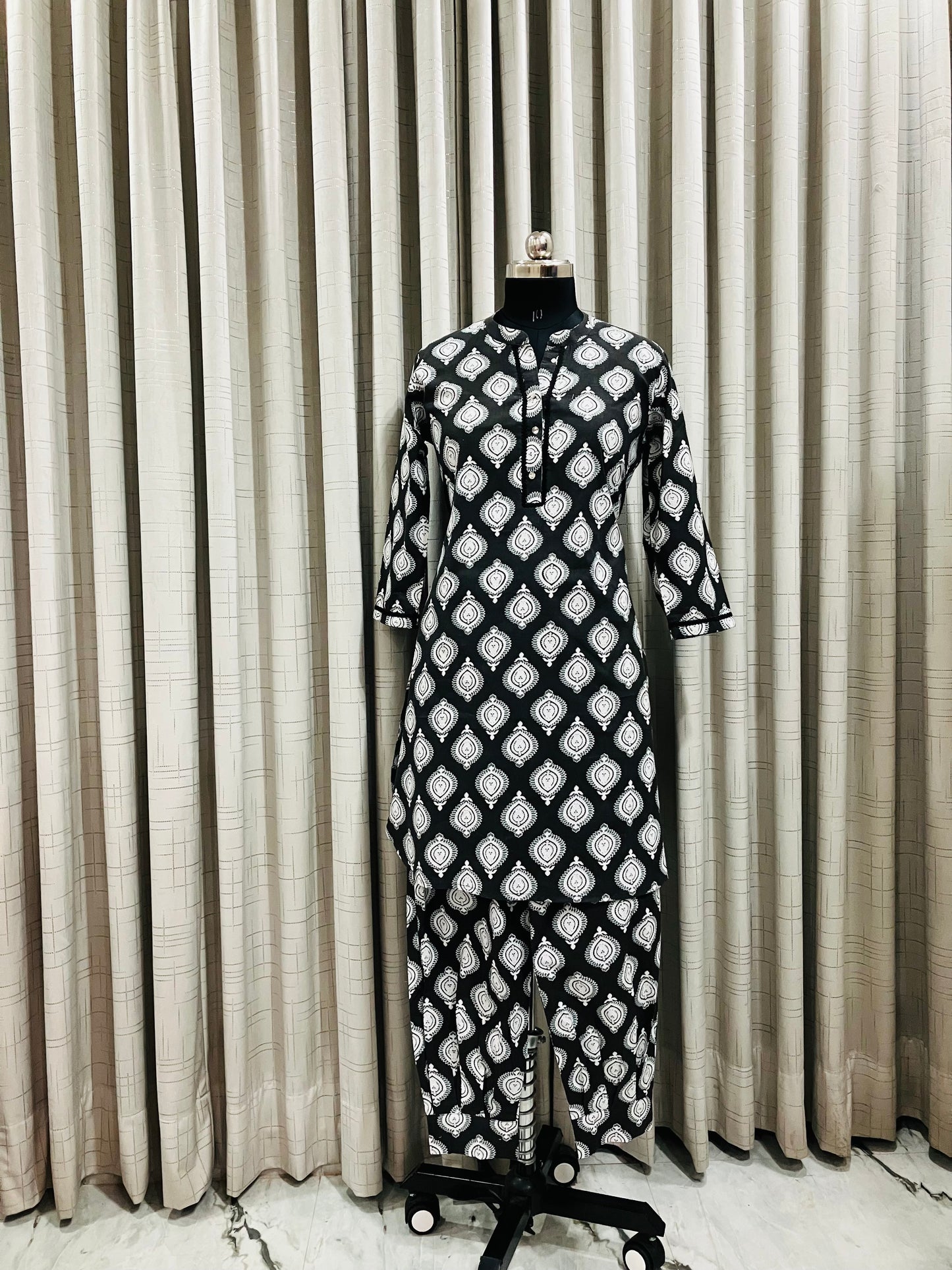 Bold Black Ethnic Co-ord Set