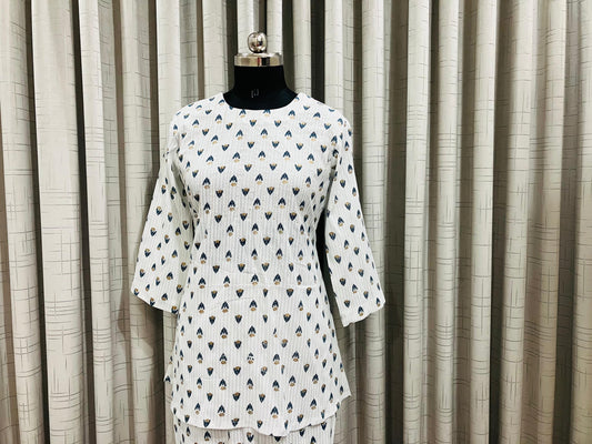 White Printed Co-ord Set