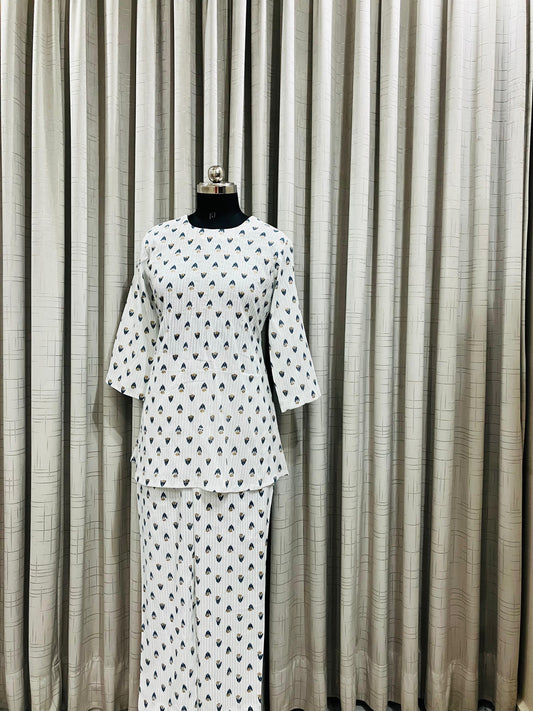 White Printed Co-ord Set